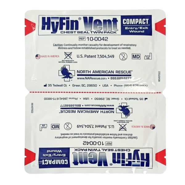 Окклюзионная наклейка HyFin® Vent Compact Chest Seal, двойная упаковка — изображение 1