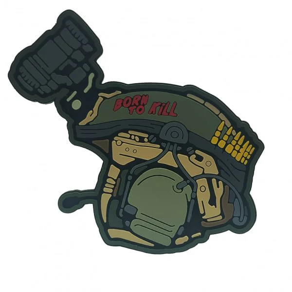 Патч-шеврон A.T.A.K.A. BORN TO KILL OLIVE ПВХ