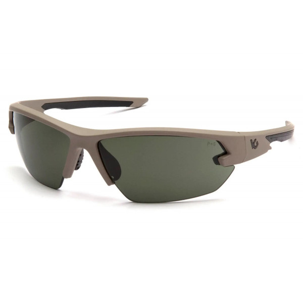 Окуляри захисні Venture Gear Tactical Semtex 2.0 Tan (forest grey) Anti-Fog чорно-зелені в пісочній оправі - Зображення 1